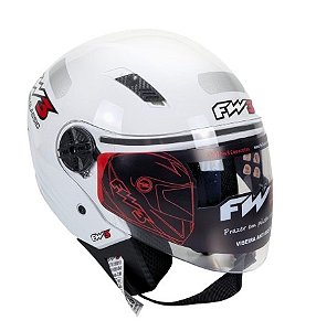 CAPACETE FW3 X OPEN CLASSIC BRANCO BRILHANTE 56
