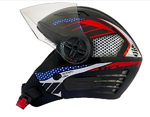 CAPACETE FW3 X OPEN PRETO USA 56