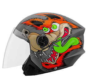 CAPACETE TORK NEW LIBERTY 3 COYOTE CINZA BRILHO 60