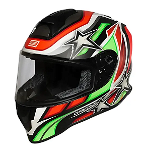 CAPACETE ORIGINE DINAMO STAR REV GREEN RED-BLACK M