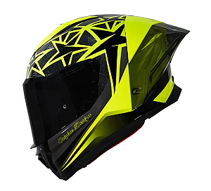 CAPACETE ORIGINE PISTA STAR FLUO YELLOW BLACK GLOSS M