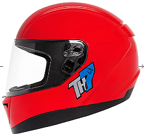 CAPACETE TH7 VERMELHO BRILHO 58