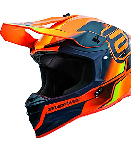 CAPACETE ASW R3 PURE MARINHO LARANJA FLUO AMARELO 58 EAN 7908377188563