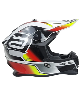 CAPACETE ASW R3 PURE BRANCO PRETO VERMELHO AMARELO 58 EAN 7908377188525