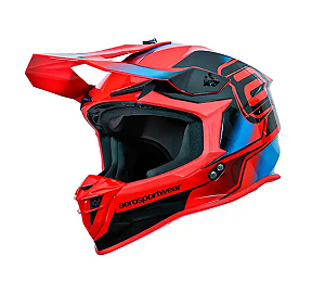 CAPACETE ASW R3 PURE VERMELHO PRETO AZUL 60 EAN 7908377188495