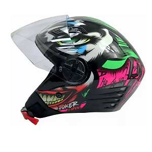 CAPACETE FW3 X OPEN JOKER PRETO BRILHANTE 56
