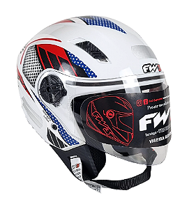 CAPACETE FW3 X OPEN BRANCO USA 58