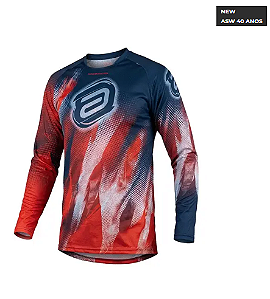 CAMISA ASW IMAGE ENDURO DOTS VERMELHO AZUL BRANCO M  EAN  7908377194465
