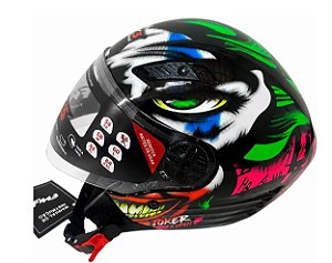 CAPACETE FW3 X OPEN JOKER PRETO BRILHANTE 60
