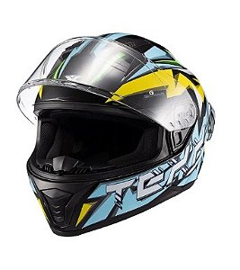 CAPACETE TEXX FECHADO RAPTOR GENESIS AZUL/AM/BRANCO BRIL 56