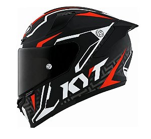 CAPACETE KYT STRIKER 2V ASPHALT BLACK/RED - L