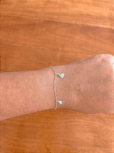 Pulseira 3 corações de prata