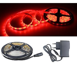 Cee Fita Led Vermelho 3528 Ip65 60leds/m 5m + Fonte