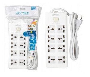 Extensao Regua Eletrica Universal 8 Entradas Lehmox - Ley-70 Cor Branco