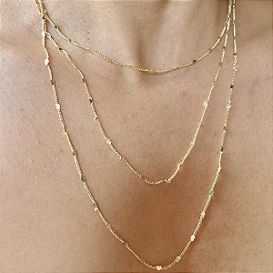 Colar Trio Camadas Corações