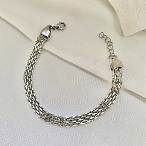 Pulseira Elo - Malha Lacraia de Aço Inox