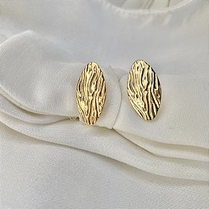 Brinco Reflexo - Oval Chapa Amassada