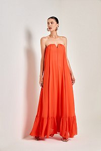 VESTIDO LONGO LILA LARANJA