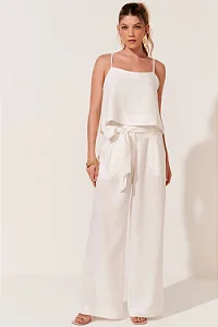 CALÇA ALESSANDRA LINHO NATURAL OFF WHITE
