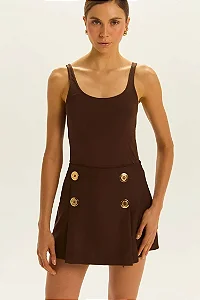 SHORTS SAIA PAMELA MARROM COFFEE