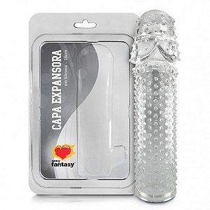 Capa Peniana Expansora em Silicone - 16 cm - Transparente