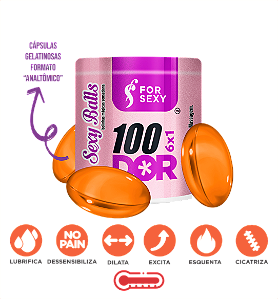 Bolinhas Gel 100 Dor – Dilatador, Dessensibilizante e Cicatrizante com Efeito Térmico (For Sexy - 3un))