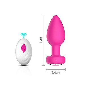 Plug Anal Vibratório em Silicone com 10 Modos e Controle Remoto Sem Fio