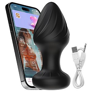 Plug anal de silicone 9 modos de vibrador por app