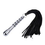 Plug Anal em Metal com Chicote de franja em camurça
