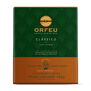 Café Orfeu Drip Coffee Clássico 100% Arábica - 10 Sachês
