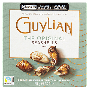 Guylian Conchinhas de Chocolate Belga ao Leite com Pralinê de Avelã 6un 65g