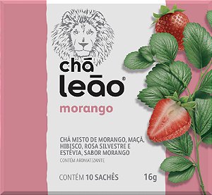 Chá Leão Morango em sachês - 10 unidades