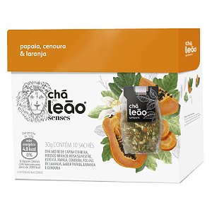 Chá Leão Senses Papaia, Laranja & Cenoura Sachês - 10Ud