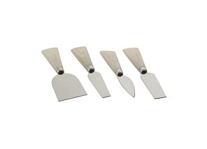 JOGO SUSA COM 4 FACAS PARA QUEIJO INOX RIVA
