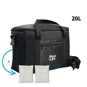 BOX 20 + 2 GELO REUTILIZÁVEL - Bolsa Térmica 20 Litros + 2 Sachês Gelo Em Gel Reutilizável - Antivazamentos, Dobrável, Resistente