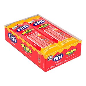 Caixa com Tubes Morango Azedinho com 12 unidades - Fini - Morango c/ Laranja