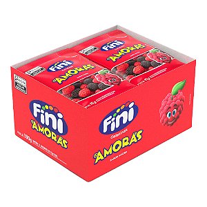 Caixa com Tubes Morango Azedinho com 12 unidades - Fini - Amoras