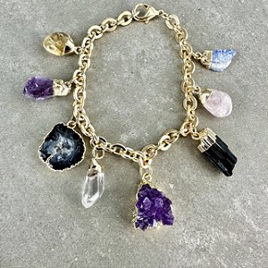 Pulseira Berloque de Cristais - Geodo