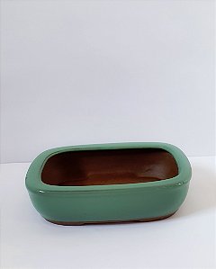 VASO BONSAI RETANGULAR VERDE CLARO - Cerâmica