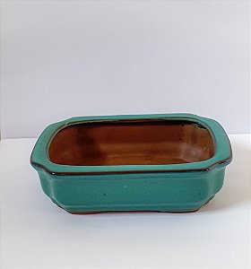 VASO BONSAI RETANGULAR VERDE - Cerâmica