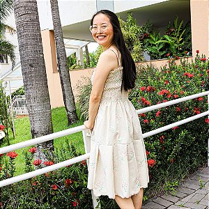 Vestido Aurora Bordado Rosa