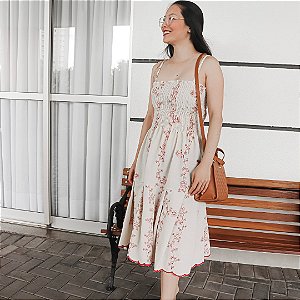 Vestido Aurora Bordado Vermelho