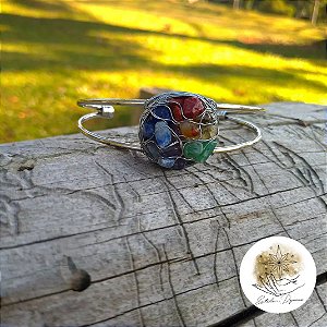 Bracelete/Pulseira Detalhes pedras Cascalhos Naturais 7 Chakras PROMO