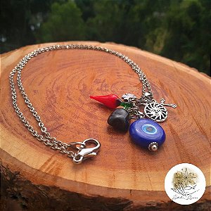Colar longo  pingente Mix de patuá PROMO