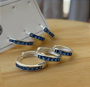 Trio de Argolas Click Azul!