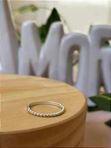 Anel Bolinhas Prata 925