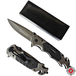 Canivete Tático Browning FA53 Grey Titanium Aço Inoxidável