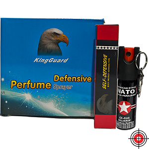 ATACADO Caixa com 10 Chaveiro Mini Spray de Defesa AMERICAN NATO BLACK CS-GAS 20ml