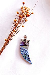 Pingente Dente Abalone Bali em Prata 925