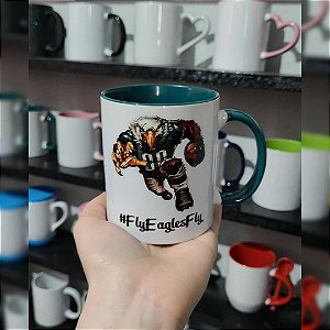 Caneca Personalizada Porcelana Interior verde